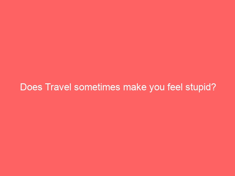 Does Travel sometimes make you feel stupid?